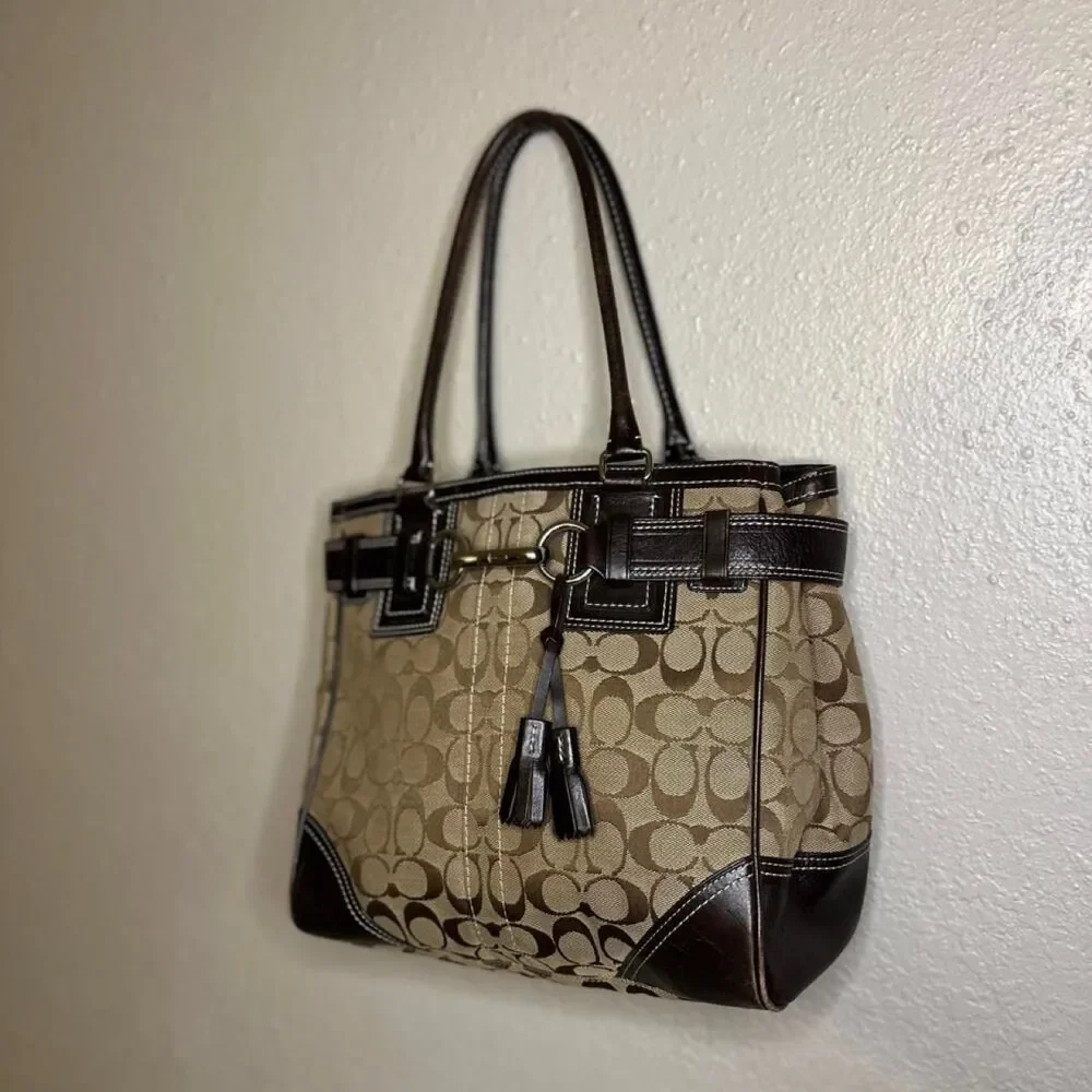 Coach Women's Brown and Tan Bag